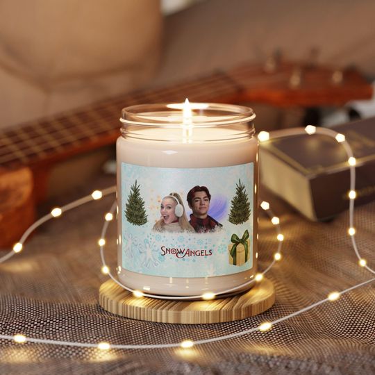 Discover Zombies 4 Scented Soy Candle with Malachi Barton and Freya Skye, Snow Angels, Winter Candle, Holiday Gift