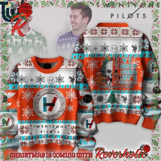 Twenty One Pilot Dont Trust A Song Skeleton Ugly Christmas Sweater Hot Sale