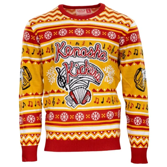 Kenosha Kickers Band Logo Home Ugly Christmas Sweater