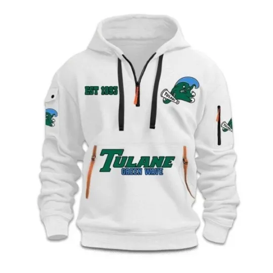 Discover Tulane Green Wave EST 1893 Quarter Zip Hoodie