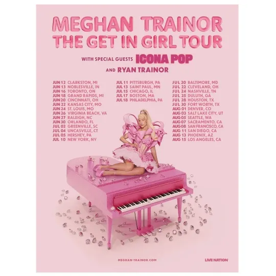 Discover Meghan Trainor The Get In Girl Tour Jun–Aug 2024 Poster
