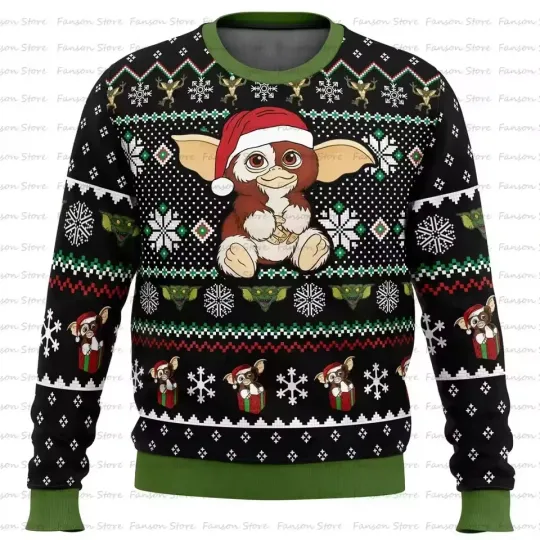 Gizmo Christmas Sweater – Cute Mogwai Holiday Ugly Sweater for Fans
