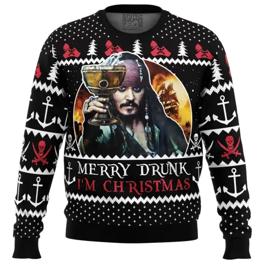 Discover Merry Drunk I’m Christmas Pirates of the Caribbean Ugly Christmas Sweater