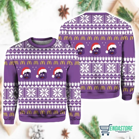 McDonald’s Ugly Grimace Christmas Sweater