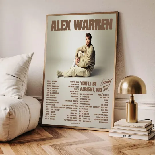 Discover Alex Warren YOU'LL BE ALRIGHT, KID Tour 2025 poster