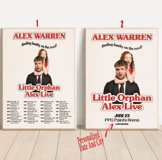 Discover Alex Warren Little Orphan Alex Live Tour 2026 Poster Custom date & City