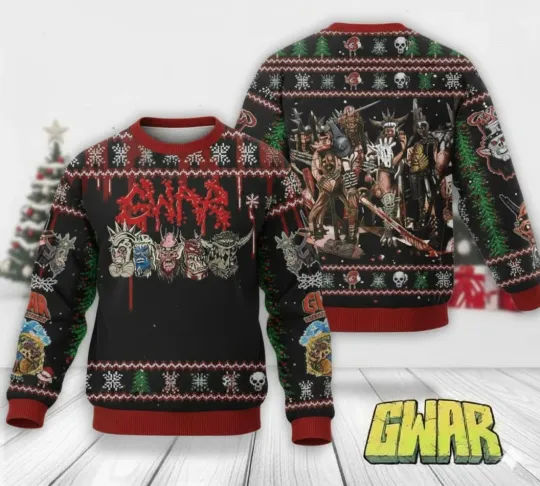 Discover Gwar band ugly sweater black AOP 3D Size S-5XL Gifl For Fan Black Hot New