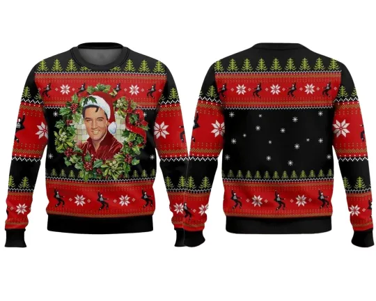 Discover 2025 Elvis Presley Christmas Ugly Sweater Fan Gift S-5XL Hot New