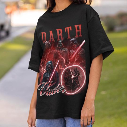 Discover Darth Vader Shirt Retro Style Vintage Shirt Star Wars Fan Gift for him Jedi 90's Bootleg Style Star Wars T-Shirt Star Wars Fan Family Tee