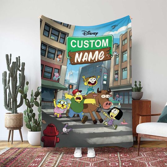 Discover Big City Greens Cricket Green Blanket, Disney Cricket Green Throw Blanket, Wacky Farm Adventure Blanket, Birthday Girl Boy Blanket, THA359