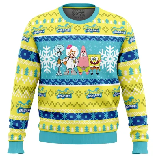 Christmas Spongebob Nick 90s Ugly Christmas Sweater