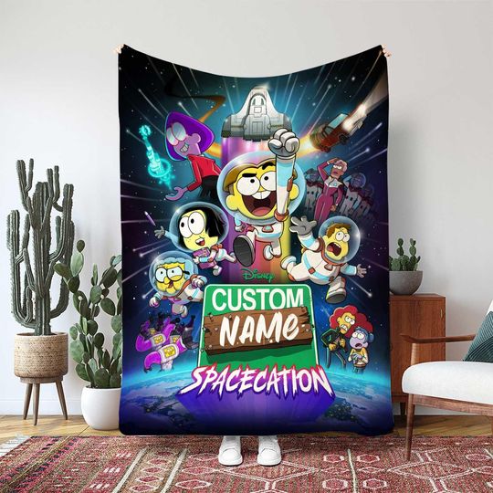 Discover Big City Greens Family Blanket, Disney Gramma Alice In Space, Spaceship Takeoff Throw Blanket, Disneyland Movie Gift Blanket, THA359