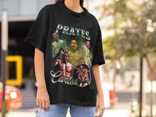 Carlos Prates Vintage 90s Graphic Style Fighting Nerds T-Shirt Retro Bootleg T-Shirt Oversized Sport Tee UFC T-shirt Brazil Shirt Champ