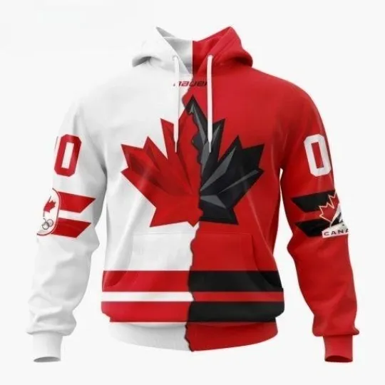 Discover Hockey Canada Personalized Red Mix White 2026 Olympic Hoodie