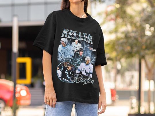 Discover Clayton Keller Shirt Vintage Utah Mammoth NHL Fan Utah Hockey Design Retro Bootleg Gift Classic Graphic Tee Unisex T-Shirt Limited Edition
