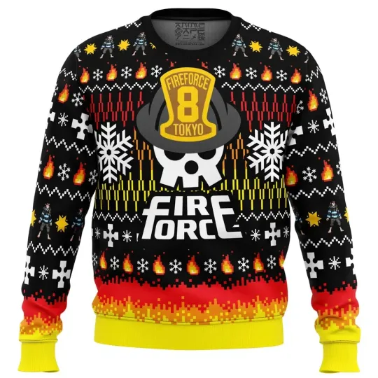 Discover We Didn’t Start the Fire this Christmas Firre Force Ugly Christmas Sweater