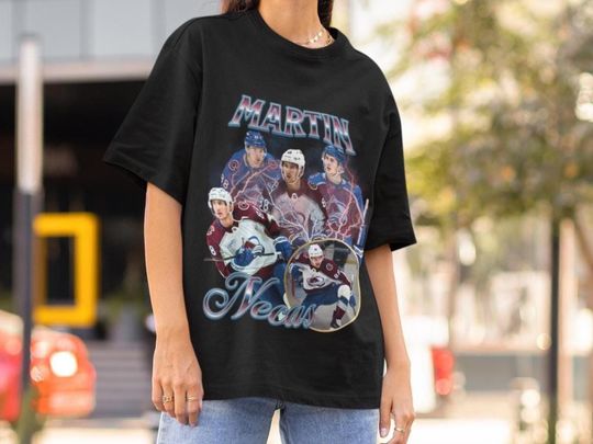 Discover Martin Necas Avs Shirt Vintage 90s Colorado Avalanche NHL Hockey Design Denver Retro Bootleg Gift Classic Tee Unisex T-Shirt Limited Edition