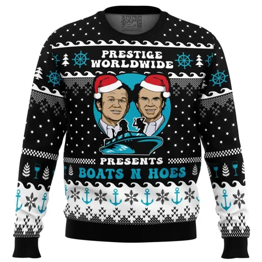 Prestige Worldwide Boat n Hoes Step Brothers Ugly Christmas Sweater