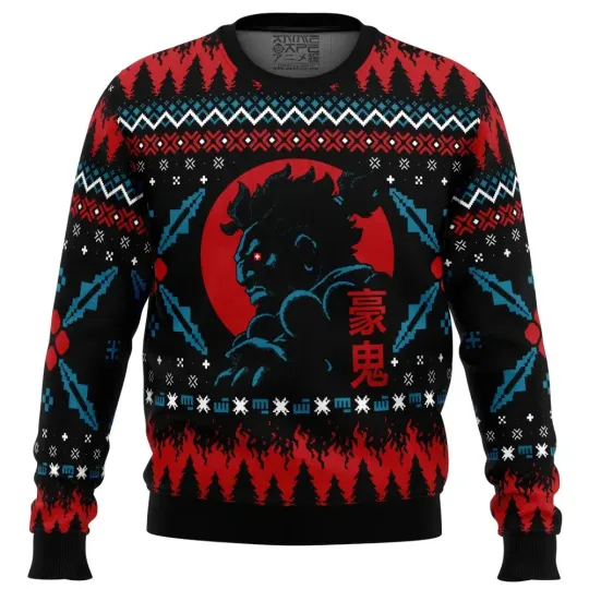 Akuma Street Fighter Ugly Christmas Sweater