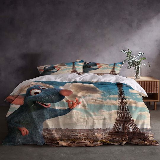 Discover Ratatouille Quilt Cover Set 3-Piece Queen Bedding Includes Duvet Cover and Pillowcases Machine Washable