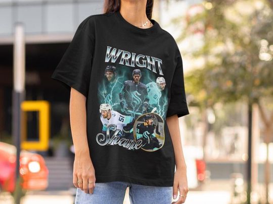 Discover Shane Wright Kraken Shirt Vintage 90s Seattle Kraken NHL Hockey Design Retro Bootleg Gift Classic Graphic Tee Unisex T-Shirt Limited Edition