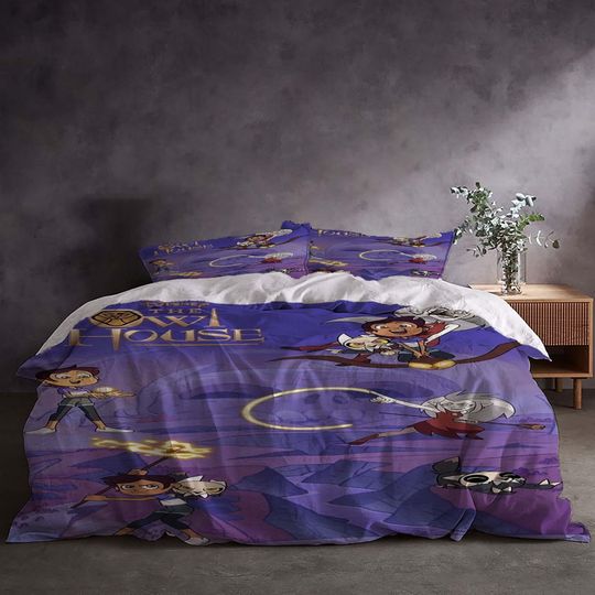 Discover Christmas Owl House 3-Piece Duvet Cover Bedding Set Queen Size with Pillowcases