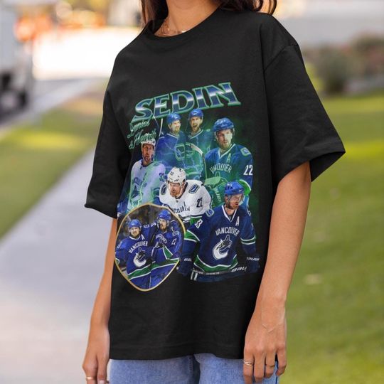 Discover Sedin Twins Vintage 90s Vancouver Canucks NHL Hockey Design Retro Bootleg Gift Classic Graphic Unisex T-Shirt Limited Edition Canucks Shirt