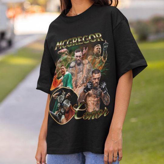 Discover Conor McGregor Vintage Style UFC mma T-Shirt Retro 90's style Bootleg T-Shirt Oversized Sport Tee gift for ufc UFC T-shirt Irish Shirt Champ
