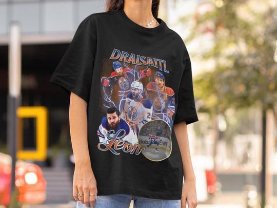 Discover Leon Draisatil Shirt Vintage 90s Edmonton Oilers NHL Fan Hockey Design Retro Bootleg Gift Classic Graphic Tee Unisex T-Shirt Limited Edition