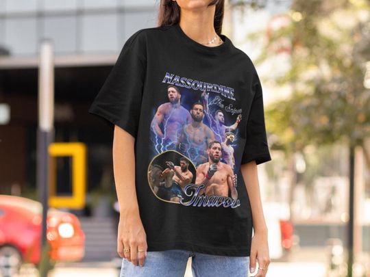Discover Nassourdine Imavov Vintage Style UFC mma T-Shirt Retro 90s style Bootleg T-Shirt Oversized Sport Tee gift for UFC T-shirt France Shirt Champ