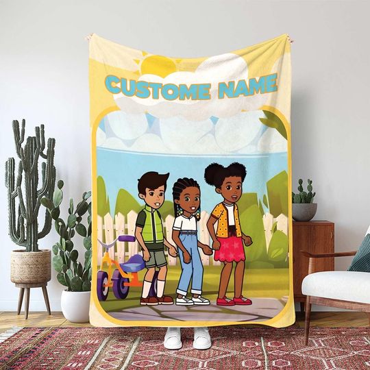 Discover Gracies Corner Custom Blaket, Custom Kids Group Blanket, Educational Cartoon Throw Blanket, Kids Room Decor Bedding Blanket, MKA037