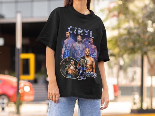 Ciryl Gane Vintage Style UFC mma T-Shirt Retro 90's style Bootleg T-Shirt Oversized Sport Tee gift for ufc UFC T-shirt France Shirt Champ