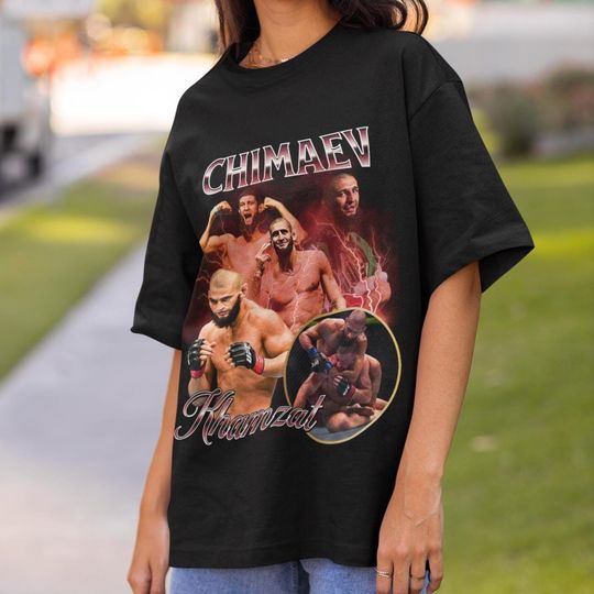Khamzat Chimaev Vintage Style UFC mma T-Shirt Retro 90's style Bootleg T-Shirt Oversized Sport Tee gift for UFC T-shirt Khamzat Shirt Champ