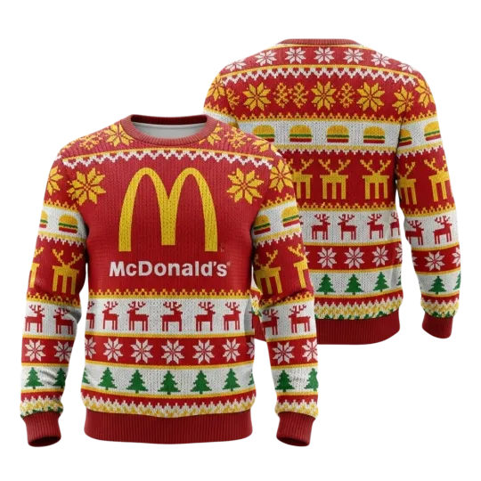 Discover Mcdonalds Logo 2025 Ugly Christmas Sweate