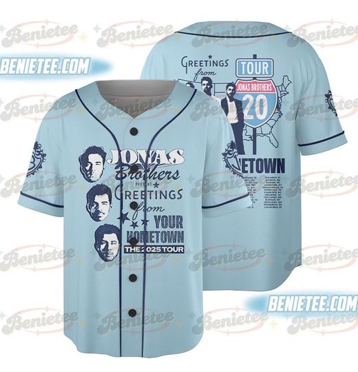 Jonas Brothers 20th Anniversary Baseball Jersey Living The Dream Tour 2025 Vintage Tee