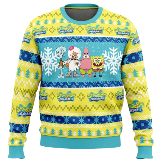Spongebob Nick 90s Ugly Christmas Sweater 2024 SALE