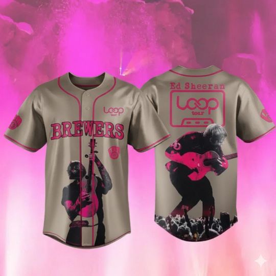 Discover Ed Shee Loop Tour Baseball Jersey, Music Concert Graphic Jersey, North America 2026, Music Tour 2026 Shirt
