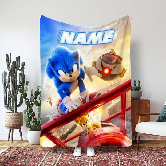 Discover Tails Sonic The Hedgehog Blanket, Disney Dr Eggman Movie Villain, Sidekick Hero Character Blanket, Video Game Adventure Kids Gift