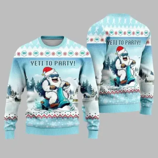 Discover Yeti To Party Bigfoot With Snow Ugly Christmas Sweater