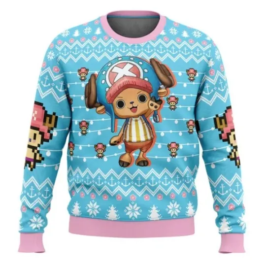 Discover Cute Chopper Ugly Christmas Sweater Blue