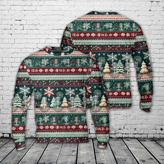 Discover Disc Golf Christmas AOP Ugly Sweater