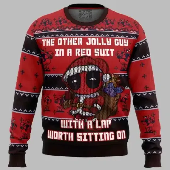 Discover Deadpool Jolly Red Guy Ugly Christmas Sweater