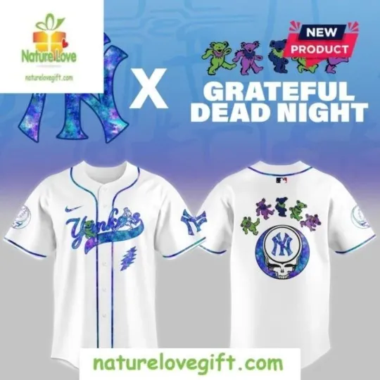 Discover NY Yankees 2025 Grateful Dead Tour Baseball Jersey