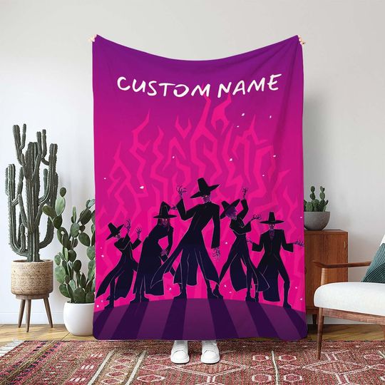 Discover Custom Fictional Idol Blanket, KPop Group Witch Theme Blanket, Music Star Custom Name Blanket, Spooky Halloween Blanket Gift, MKA050