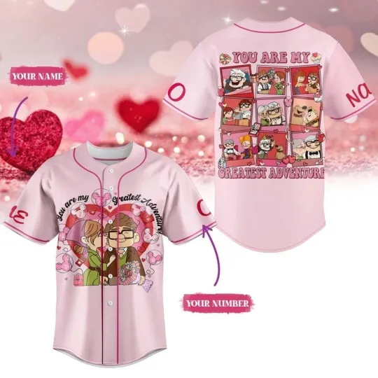 Discover Custom Valentine Baseball Jersey – “You Are My Greatest Adventure”