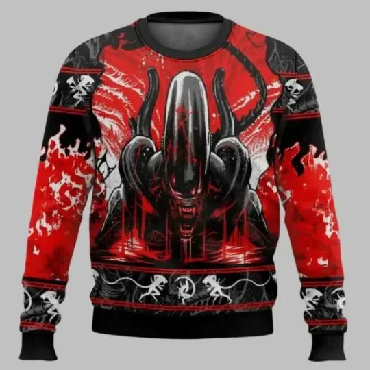 Discover Alien Xenomorph Ugly Christmas Sweater