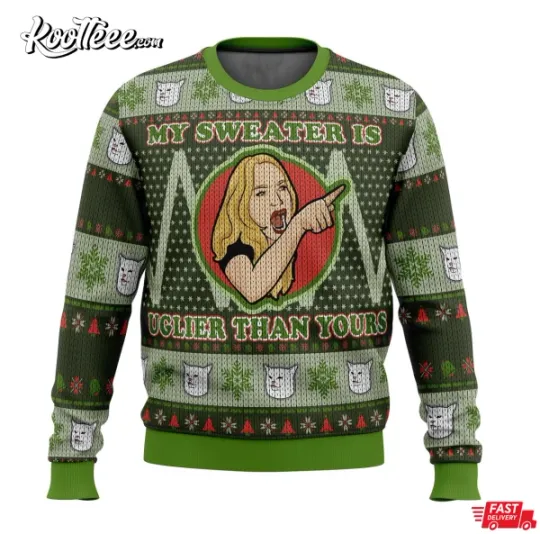 Discover Karen Yelling at Grumpy Cat Meme Christmas Ugly Sweater