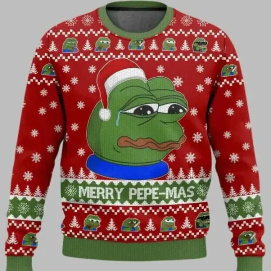 Discover Merry Pepe mas Christmas Ugly Sweate