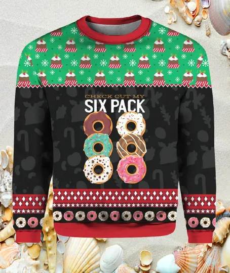 Discover Donut Six Pack Ugly Christmas Sweater