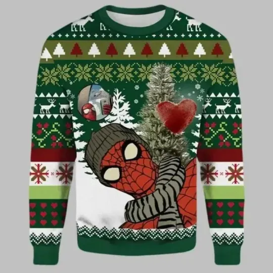Discover Spiderman Winter Christmas Ugly Christmas Sweater